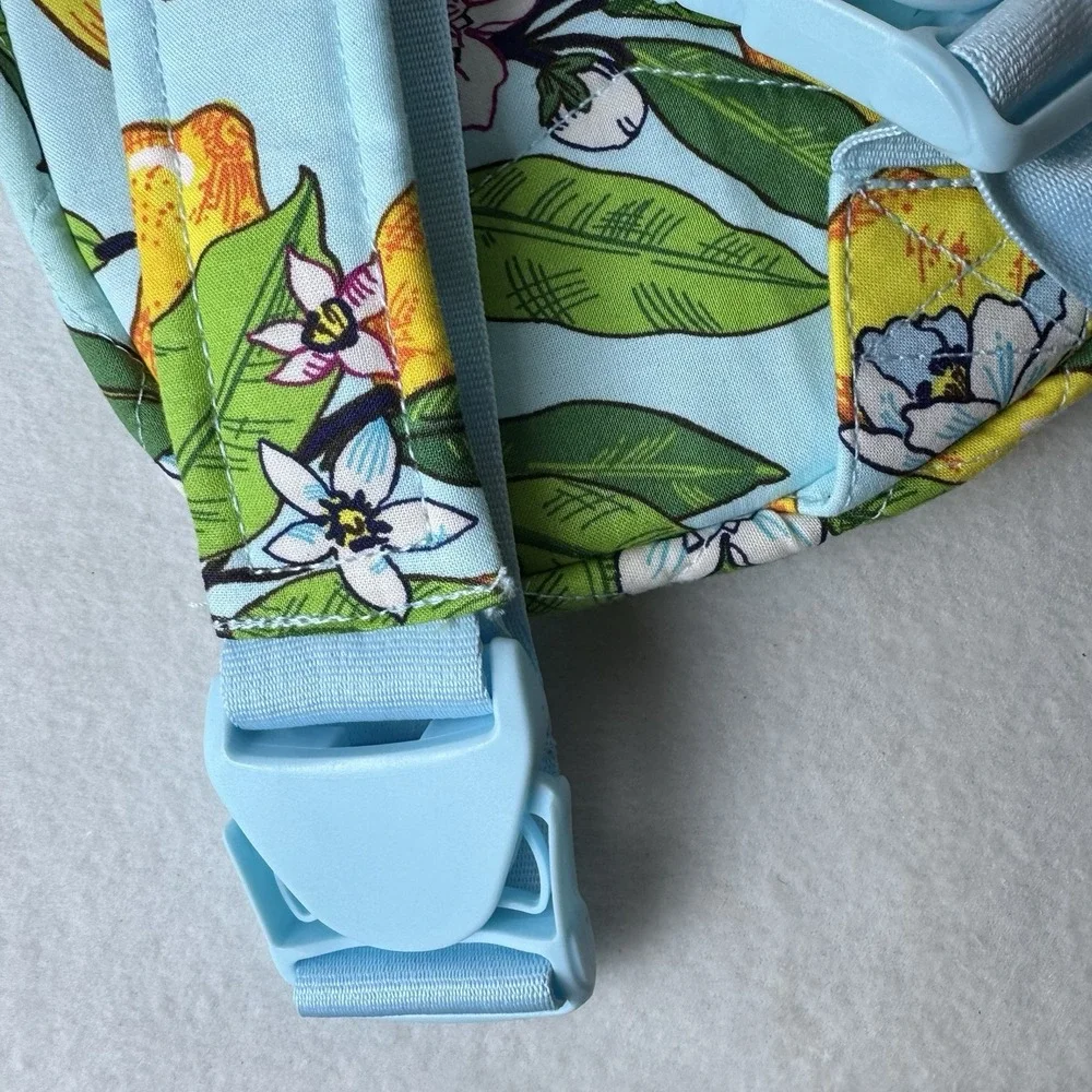New Vera Bradley Essential Compact Sling Backpack Lemon Grove Bag Travel Blue